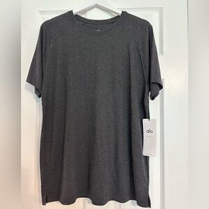 Alo triumph crew neck tee NWT black heather